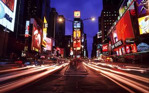 Preview wallpaper new york, times square, night city, metropolis