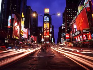 Preview wallpaper new york, times square, night city, metropolis