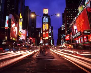 Preview wallpaper new york, times square, night city, metropolis