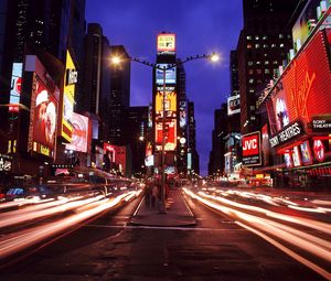 Preview wallpaper new york, times square, night city, metropolis