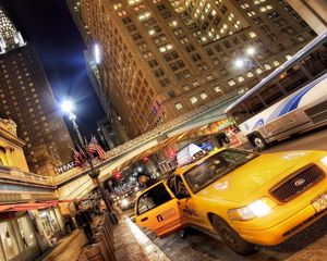 Preview wallpaper new york, traffic, cars, street, hdr