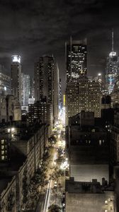 Preview wallpaper new york, united states of america, night, top view, hdr