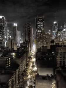 Preview wallpaper new york, united states of america, night, top view, hdr