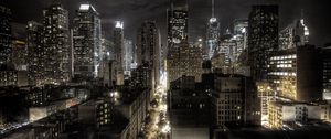 Preview wallpaper new york, united states of america, night, top view, hdr