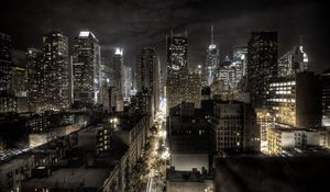 Preview wallpaper new york, united states of america, night, top view, hdr