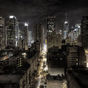 Preview wallpaper new york, united states of america, night, top view, hdr