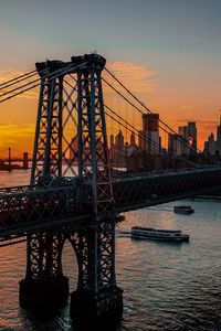 Preview wallpaper new york, usa, bridge, dawn