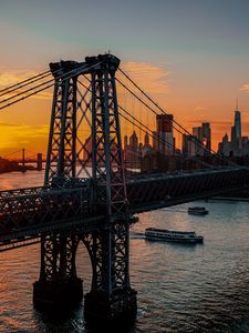 Preview wallpaper new york, usa, bridge, dawn