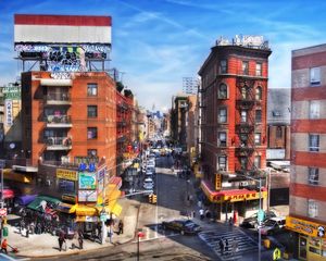 Preview wallpaper new york, usa, buildings, traffic, people, cars, vanity, hdr