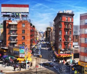 Preview wallpaper new york, usa, buildings, traffic, people, cars, vanity, hdr