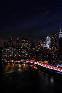 Preview wallpaper new york, usa, night city, shore, skyscrapers