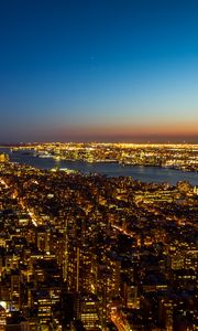 Preview wallpaper new york, usa, night city, top view