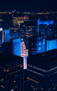 Preview wallpaper new york, usa, skyscrapers, night