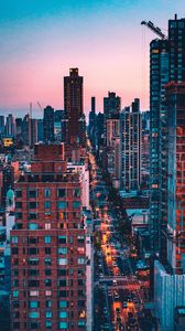 Manhattan New York USA skyscrapers dawn sunrise 750x1334 iPhone  8766S wallpaper background picture image