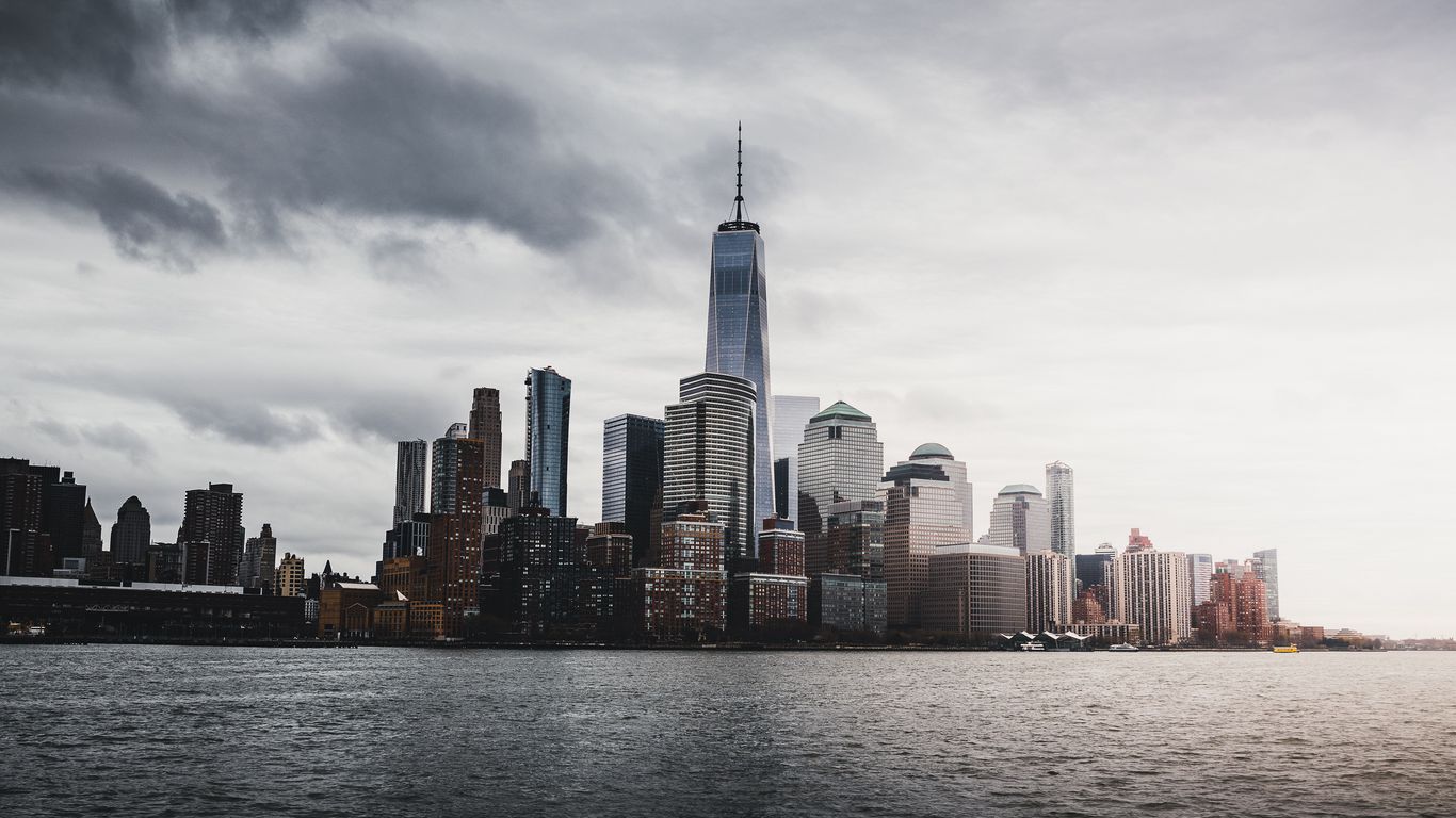 Download wallpaper 1366x768 new york, usa, skyscrapers, panorama tablet, laptop  hd background