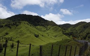 Preview wallpaper new zealand, hills, mountains, grass