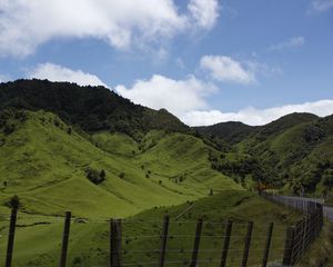 Preview wallpaper new zealand, hills, mountains, grass