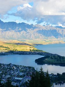 Preview wallpaper new zealand, lake, mountain, distance