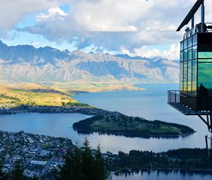 Preview wallpaper new zealand, lake, mountain, distance