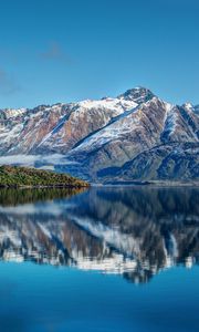 Preview wallpaper new zealand, mountains, river, sea, sky, landscape