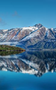 Preview wallpaper new zealand, mountains, river, sea, sky, landscape