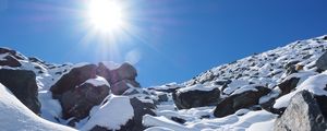 Preview wallpaper new zealand, mountains, snow, sky, sunlight