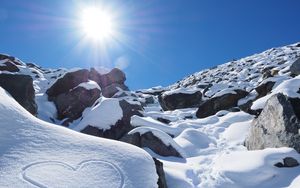 Preview wallpaper new zealand, mountains, snow, sky, sunlight