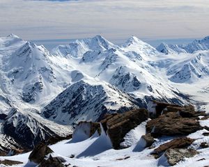 Preview wallpaper new zealand, mountains, snow, summit
