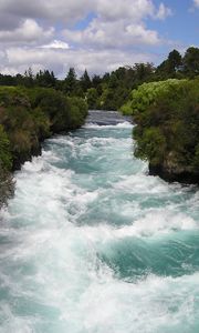 Preview wallpaper new zealand, river, flow, trees