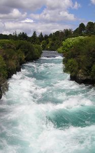 Preview wallpaper new zealand, river, flow, trees