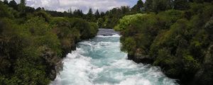 Preview wallpaper new zealand, river, flow, trees