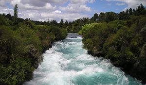 Preview wallpaper new zealand, river, flow, trees