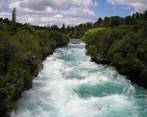 Preview wallpaper new zealand, river, flow, trees