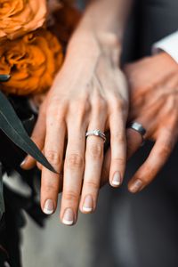 Preview wallpaper newlyweds, hands, rings, love, couple