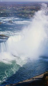 Preview wallpaper niagara falls, fog, water, height