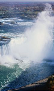 Preview wallpaper niagara falls, fog, water, height