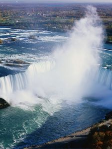 Preview wallpaper niagara falls, fog, water, height