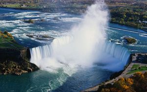 Preview wallpaper niagara falls, fog, water, height