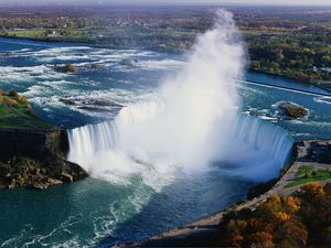 Preview wallpaper niagara falls, fog, water, height