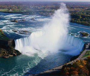 Preview wallpaper niagara falls, fog, water, height