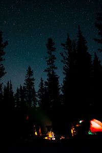 Preview wallpaper night, campfire, camping, forest