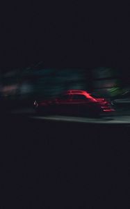Preview wallpaper night, car, motion, blur, dark