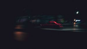 Preview wallpaper night, car, motion, blur, dark