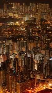 Preview wallpaper night city, aerial view, buildings, architecture, metropolis