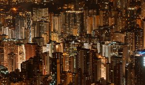 Preview wallpaper night city, aerial view, buildings, architecture, metropolis