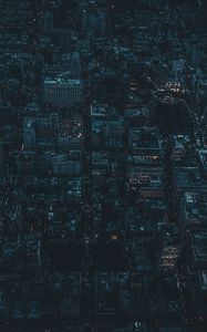 Preview wallpaper night city, aerial view, city lights, metropolis, night, new york, usa