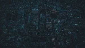 Preview wallpaper night city, aerial view, city lights, metropolis, night, new york, usa