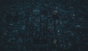 Preview wallpaper night city, aerial view, city lights, metropolis, night, new york, usa