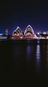 Preview wallpaper night city, architecture, city lights, sydney, australia