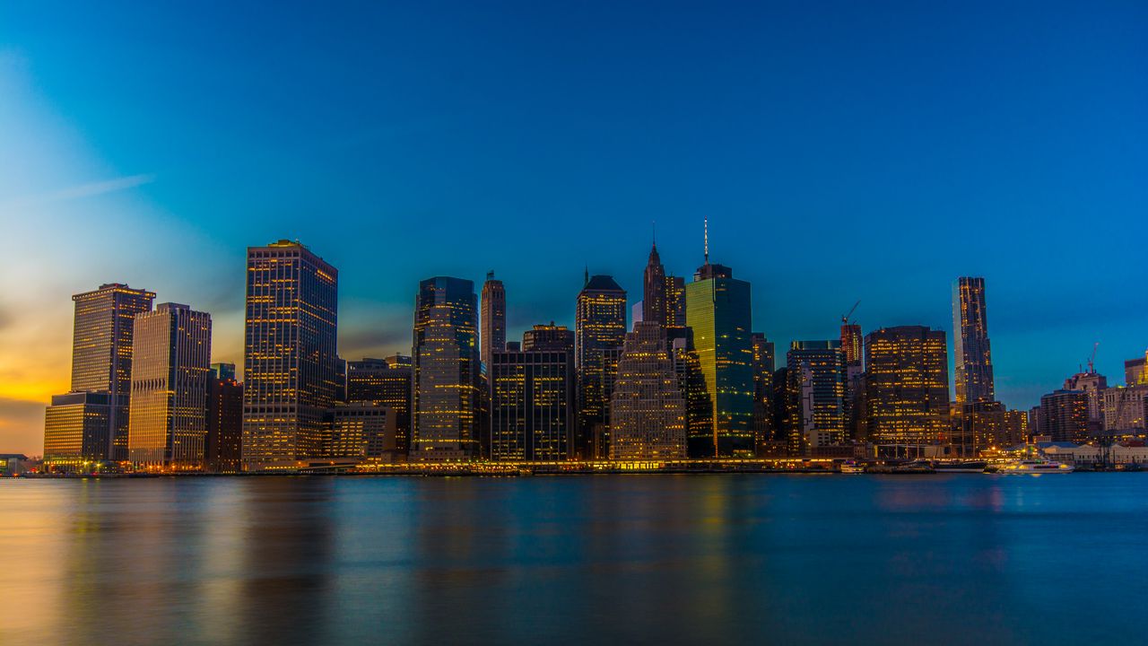 Wallpaper night city, architecture, skyscrapers, buildings